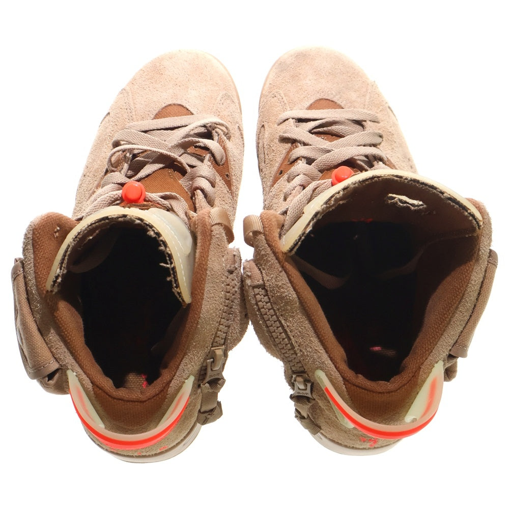NIKE(ナイキ) ×TRAVIS SCOTT AIR JORDAN6 RETRO SP BRITISH KHAKI トラヴィススコット エアジョーダン6 レトロ ハイカットスニーカー レディース US6.5/24.5cm DH0690-200