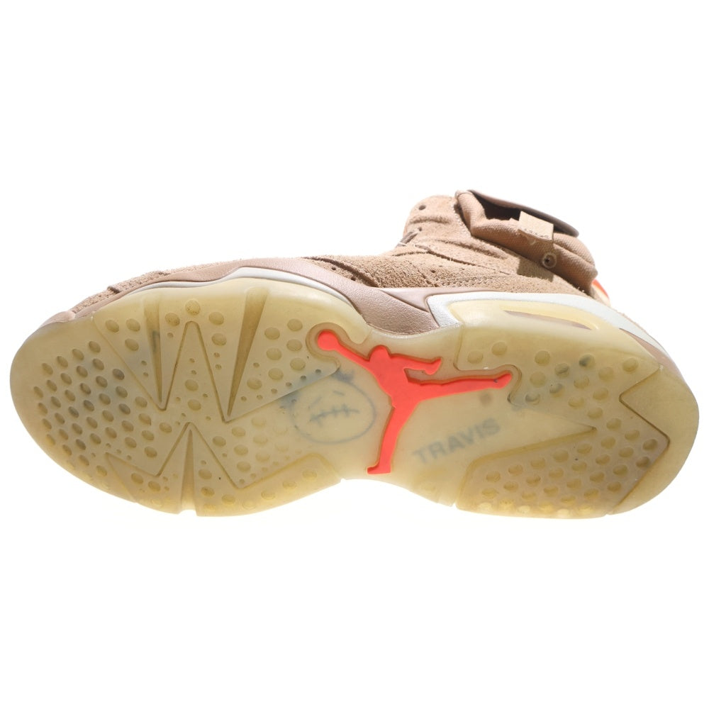 NIKE(ナイキ) ×TRAVIS SCOTT AIR JORDAN6 RETRO SP BRITISH KHAKI トラヴィススコット エアジョーダン6 レトロ ハイカットスニーカー レディース US6.5/24.5cm DH0690-200