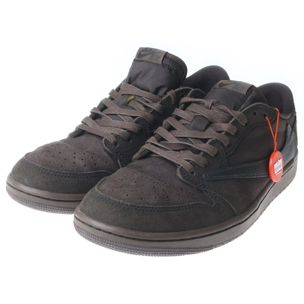 NIKE(ナイキ) ×TRAVIS SCOTT AIR JORDAN1 LOW OG SP VELVET BROWN AND DARK MOCHA トラヴィススコット エアジョーダン1 ローカットスニーカー US9.5/27.5cm DM7866-202