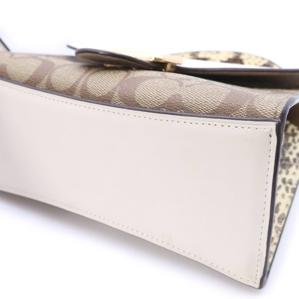 COACH(コーチ) ペッパー サッチェル シグネチャー キャンバス 2WAY バック ハンドバック ショルダーバック ブラウン C1325