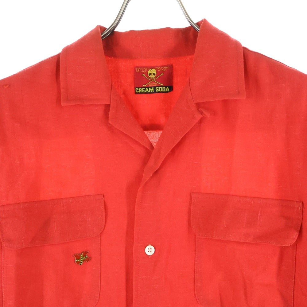 CREAM SODA(クリームソーダ) オープンカラー 長袖シャツ レッド
