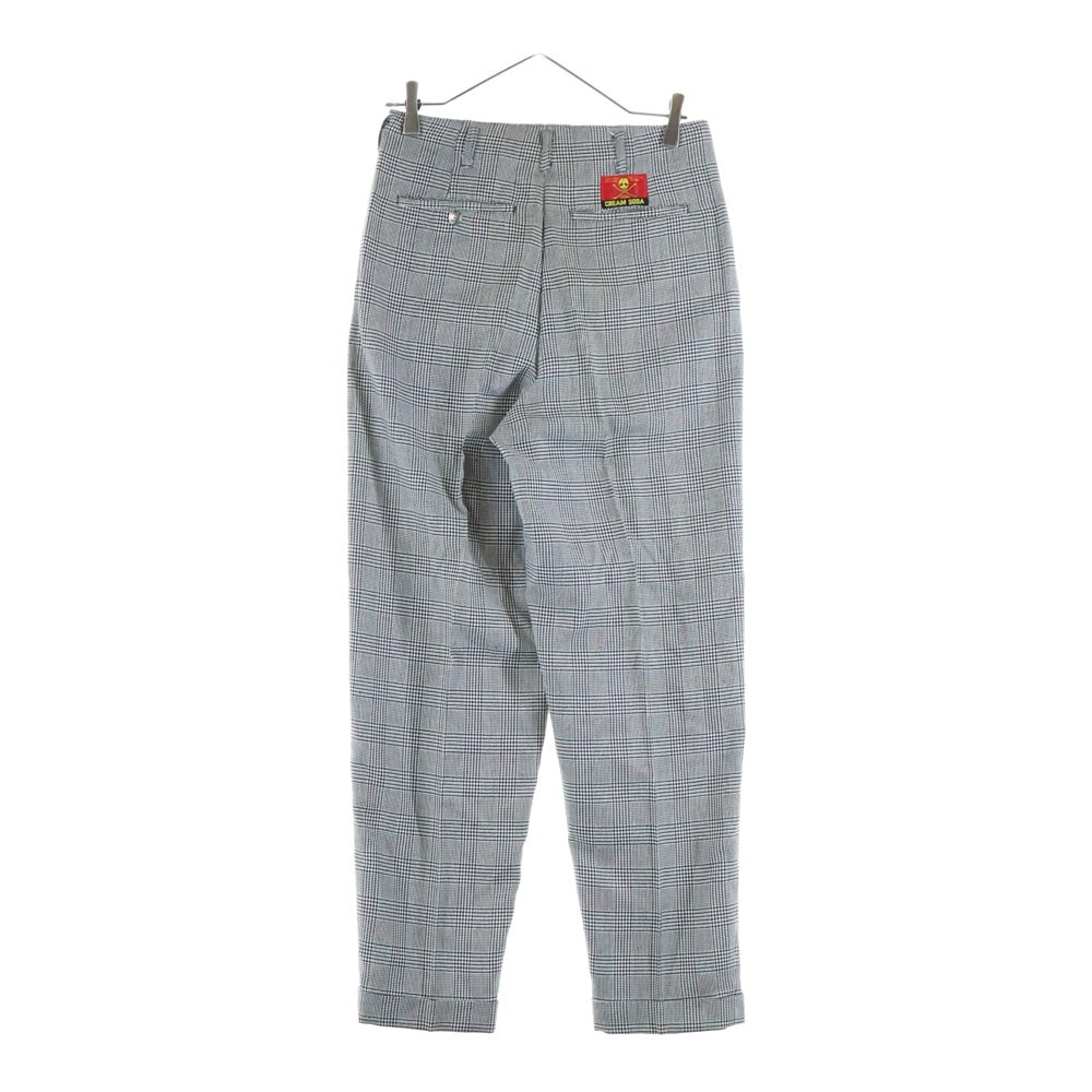 CREAM SODA(クリームソーダ) 千鳥格子柄 2タック テーパードスラックスパンツ グレー