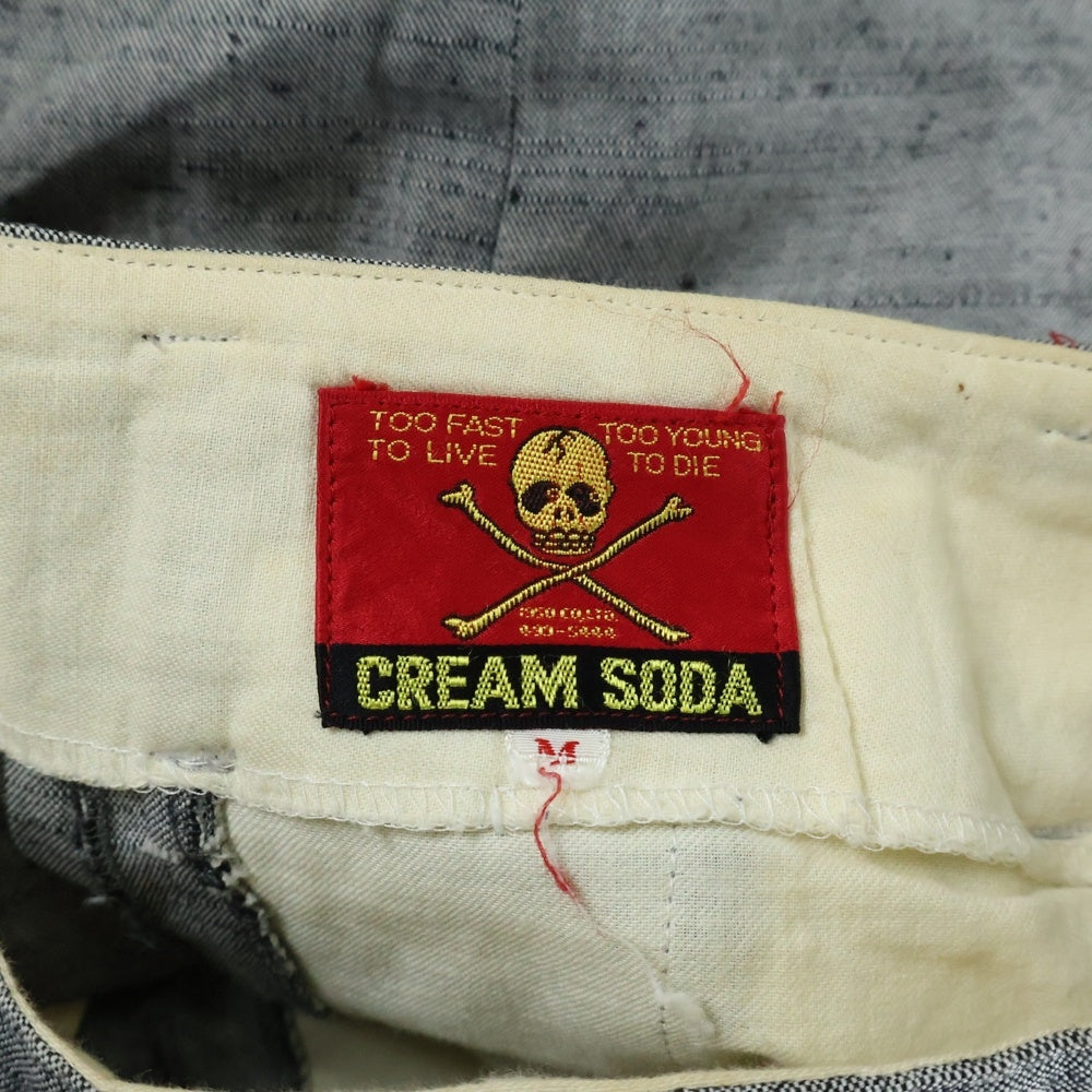 CREAM SODA(クリームソーダ) 2タック ジップアップ テーパードスラックスパンツ グレー