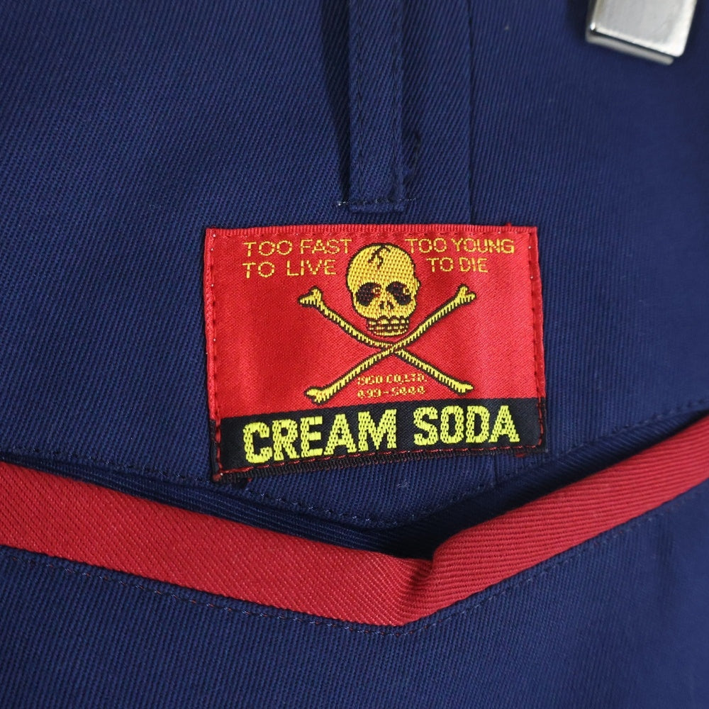 CREAM SODA(クリームソーダ) 2タック ジップアップ テーパードスラックスパンツ ネイビー