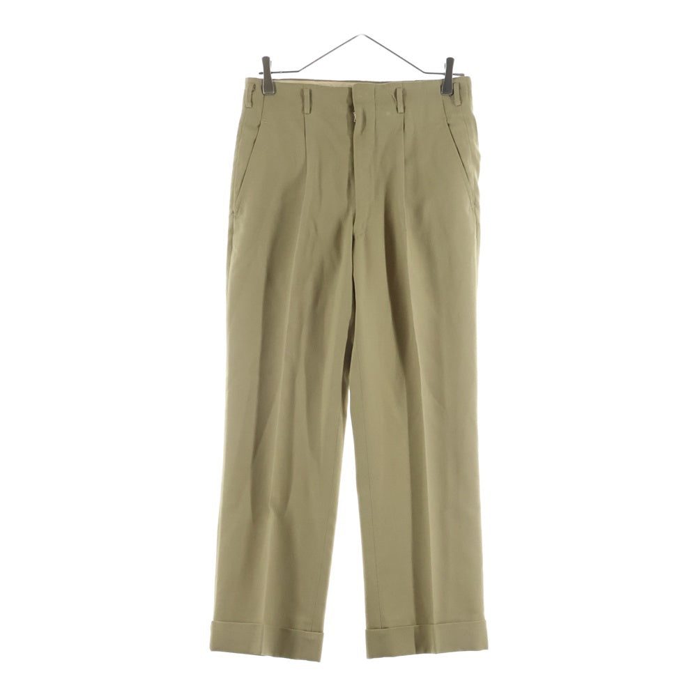 VINTAGE(ヴィンテージ) 50-60S VINTAGE MITRAジップ 2タック ヴィンテージ テーパードスラックスパンツ ベージュ