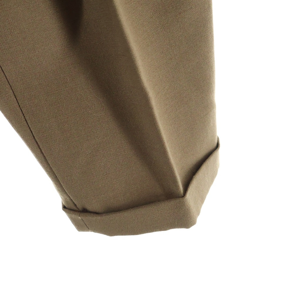 CREAM SODA(クリームソーダ) 2タック ジップアップ テーパードスラックスパンツ ブラウン