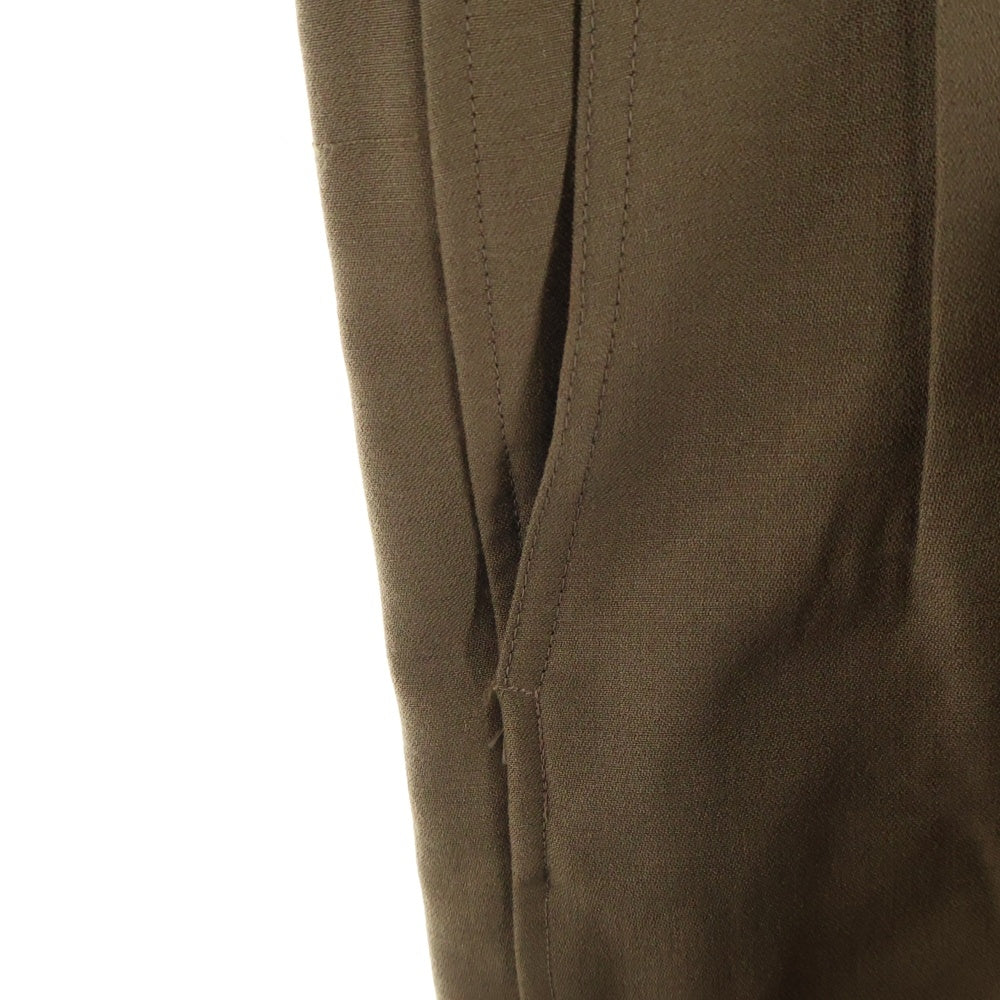 CREAM SODA(クリームソーダ) 2タック ジップアップ テーパードスラックスパンツ ブラウン