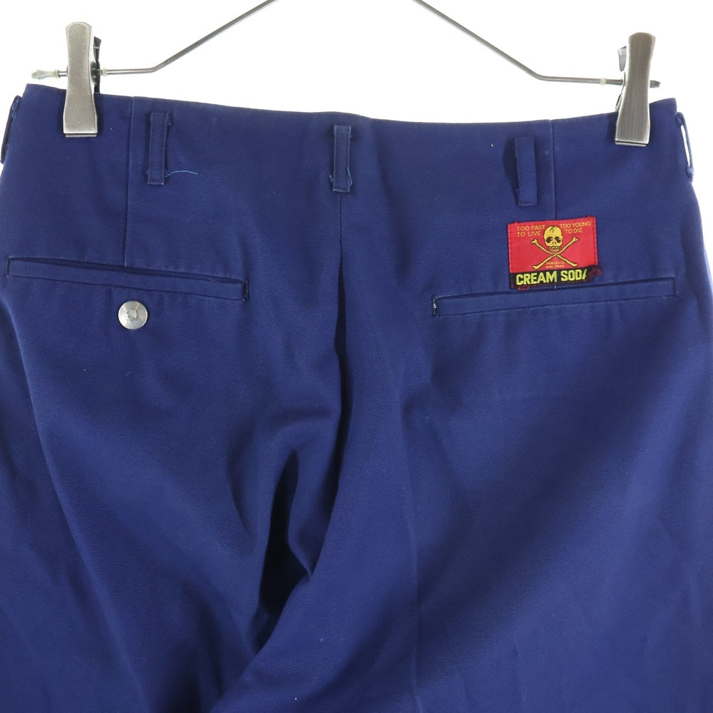 CREAM SODA(クリームソーダ) 2タック ジップアップ テーパードスラックスパンツ ネイビー