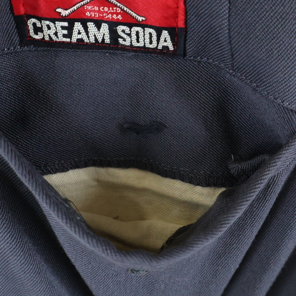 CREAM SODA(クリームソーダ) 2タック ジップアップ テーパードスラックスパンツ グレー