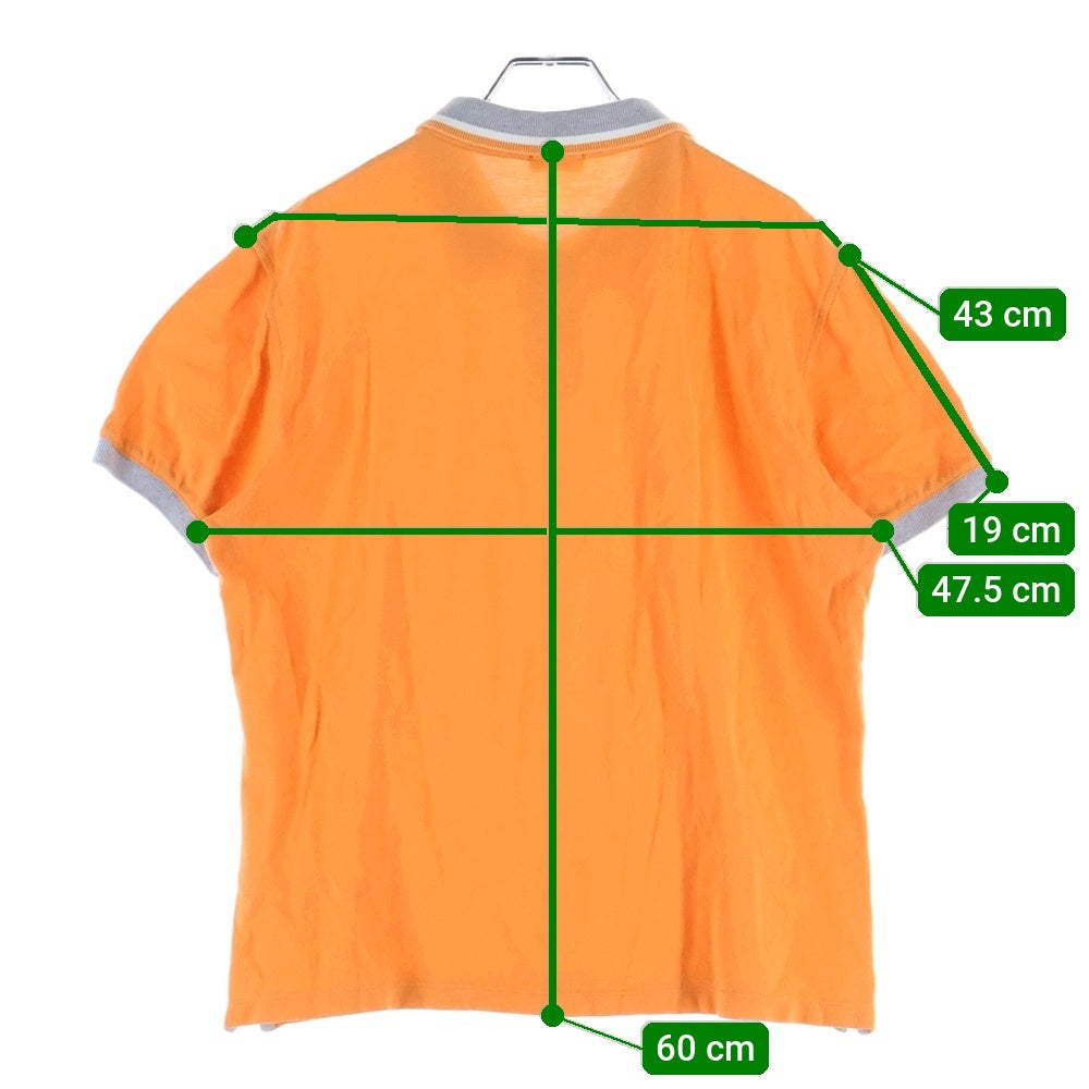 BRUNELLO CUCINELLI(ブルネロクチネリ) 2B カラーデザイン切り替え 半袖ポロシャツ オレンジ DL92837