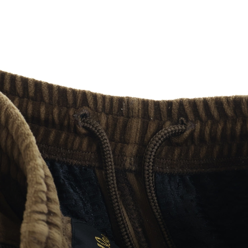 Needles(ニードルス) NARROW TRACK PANT VELOUR ナロー サイドライン ドローストリング ベロア トラックパンツ ブラウン DI179