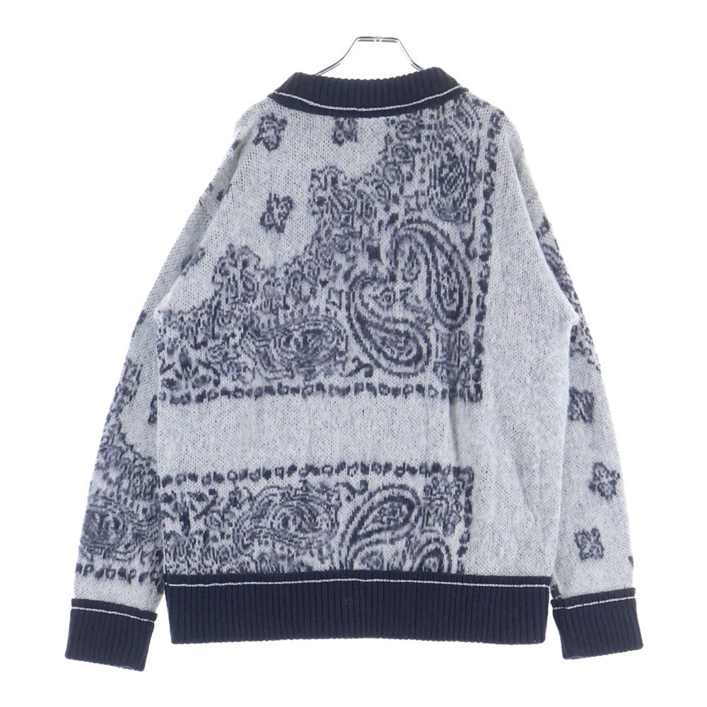 Sacai(サカイ) BANDANA JACQUARD KNIT PULLOVER バンダナ柄 ジャカード ニット セーター グレー 22-03103M