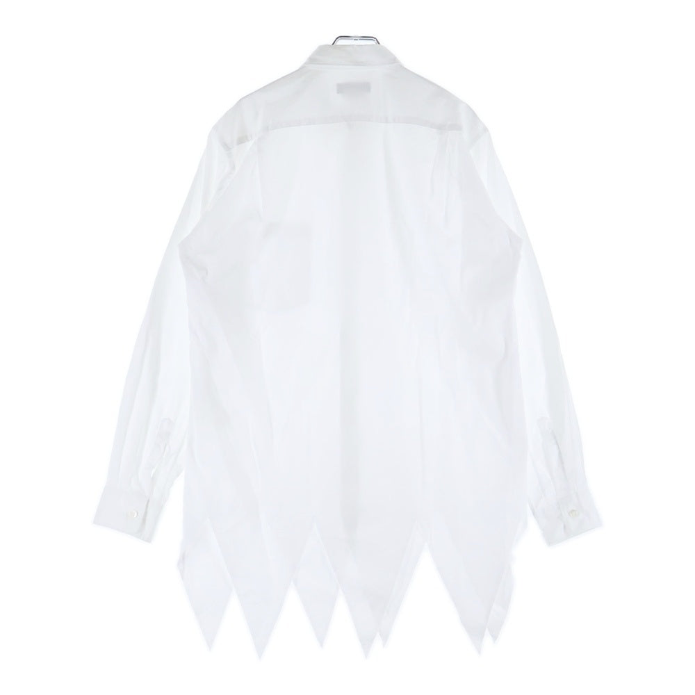COMME des GARCONS HOMME PLUS(コムデギャルソンオムプリュス) 23SS AD2022 ASYMMETRICAL SHIRT アシンメトリー カットアウトデザイン 長袖シャツ ホワイト PK-B019