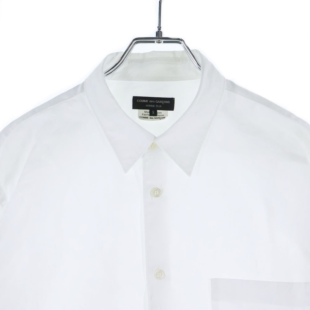 COMME des GARCONS HOMME PLUS(コムデギャルソンオムプリュス) 23SS AD2022 ASYMMETRICAL SHIRT アシンメトリー カットアウトデザイン 長袖シャツ ホワイト PK-B019