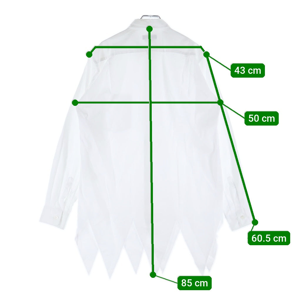 COMME des GARCONS HOMME PLUS(コムデギャルソンオムプリュス) 23SS AD2022 ASYMMETRICAL SHIRT アシンメトリー カットアウトデザイン 長袖シャツ ホワイト PK-B019