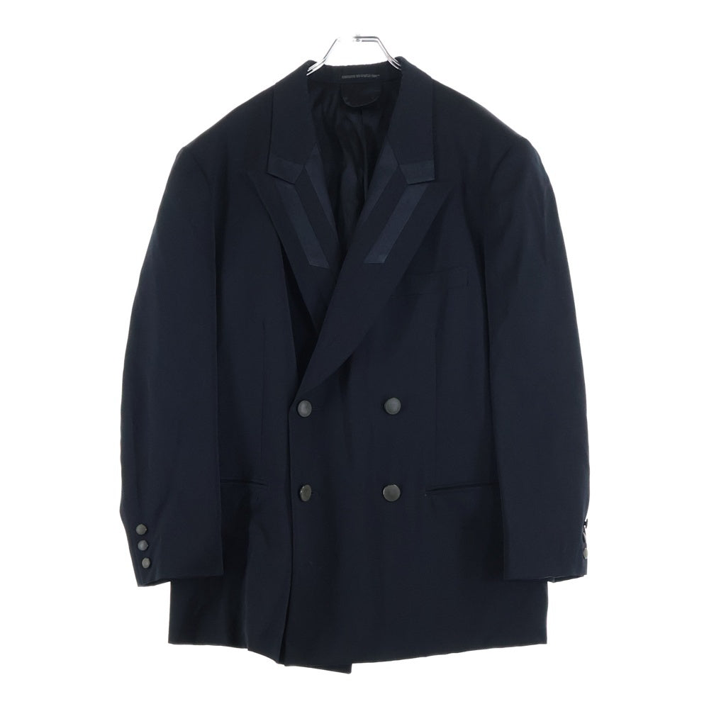 Yohji Yamamoto POUR HOMME(ヨウジヤマモト プールオム) 94AW マリオネット期 ラペル切替デザイン ピークドラペル ダブルブレストテーラードジャケット ブラック HV-J75-186