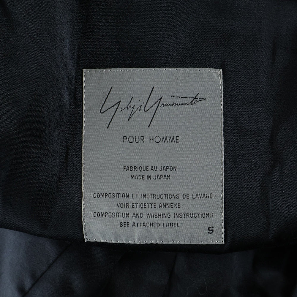 Yohji Yamamoto POUR HOMME(ヨウジヤマモト プールオム) 94AW マリオネット期 ラペル切替デザイン ピークドラペル ダブルブレストテーラードジャケット ブラック HV-J75-186
