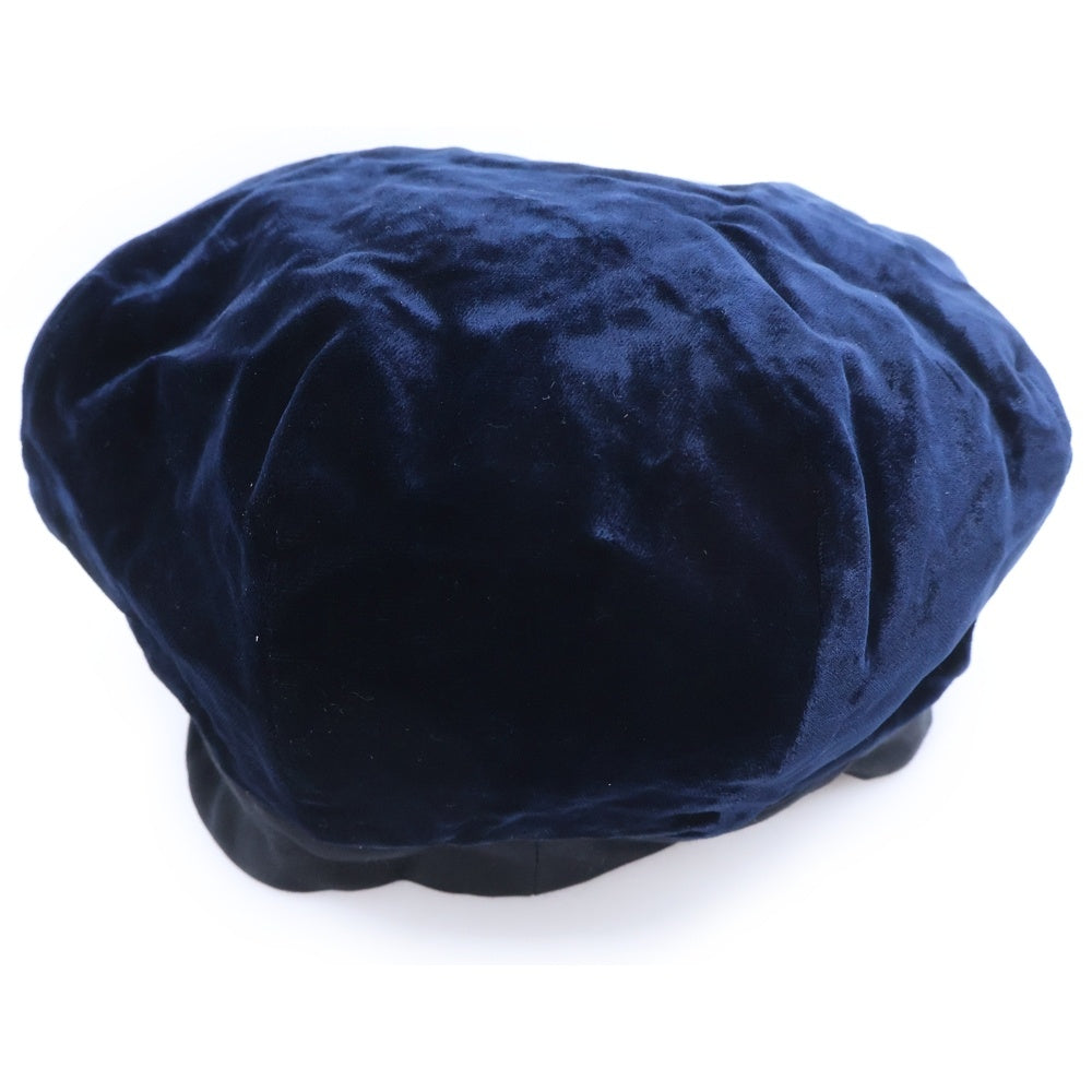 Yohji Yamamoto POUR HOMME(ヨウジヤマモト プールオム) ベルベット ベレー帽 キャップ 帽子 ネイビー