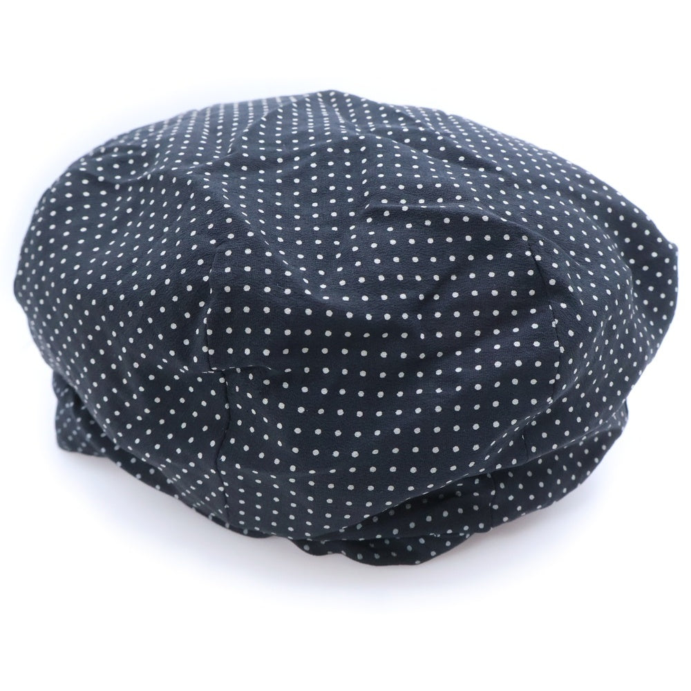 Yohji Yamamoto POUR HOMME(ヨウジヤマモト プールオム) ドット柄 ベレー帽 キャップ 帽子 ブラック/ホワイト