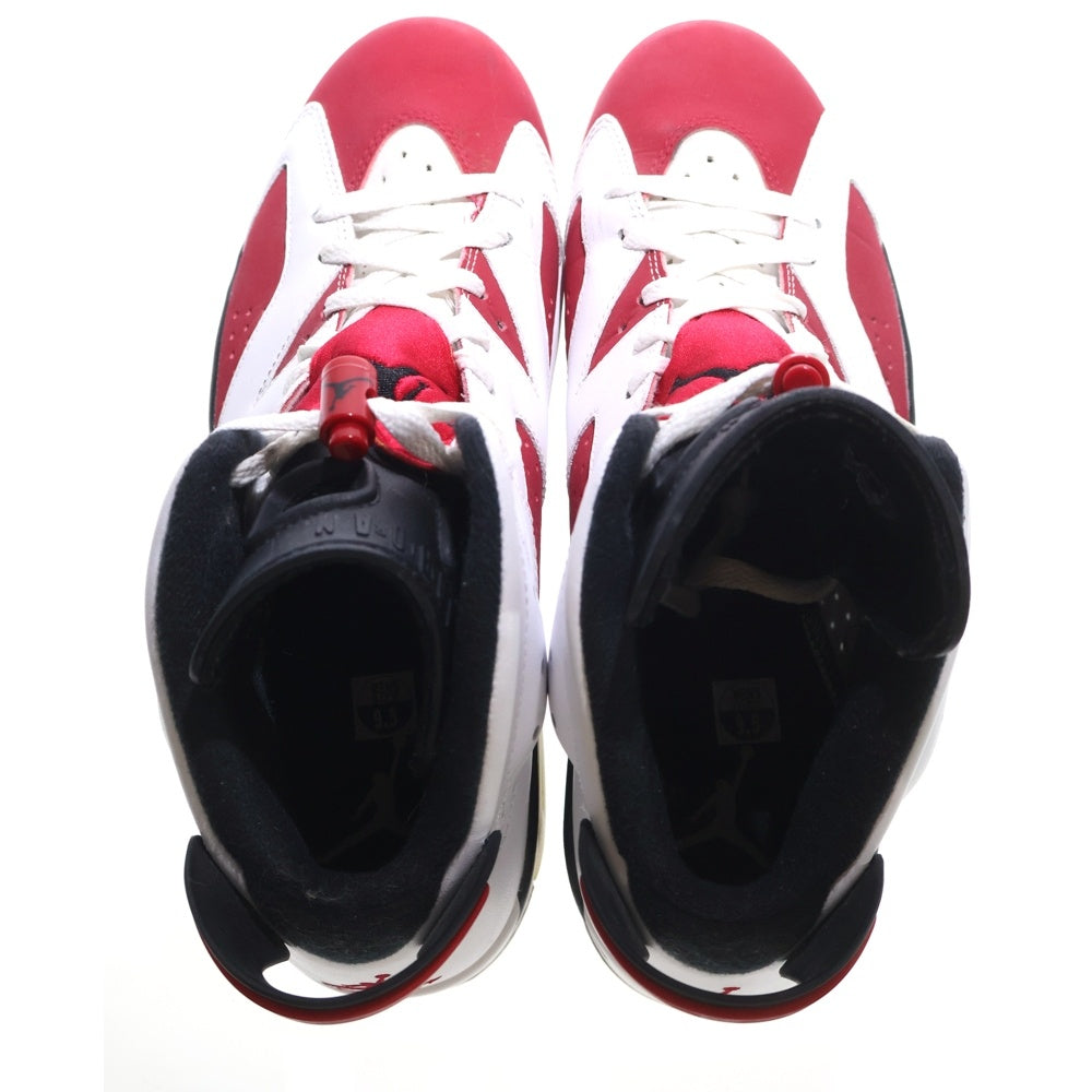 NIKE(ナイキ) 【観賞用 2014年製】 AIR JORDAN 6 RETRO CARMINE エアジョーダン6 レトロ カーマイン ハイカットスニーカー レッド/ホワイト US9.5/27.5cm 384664-160