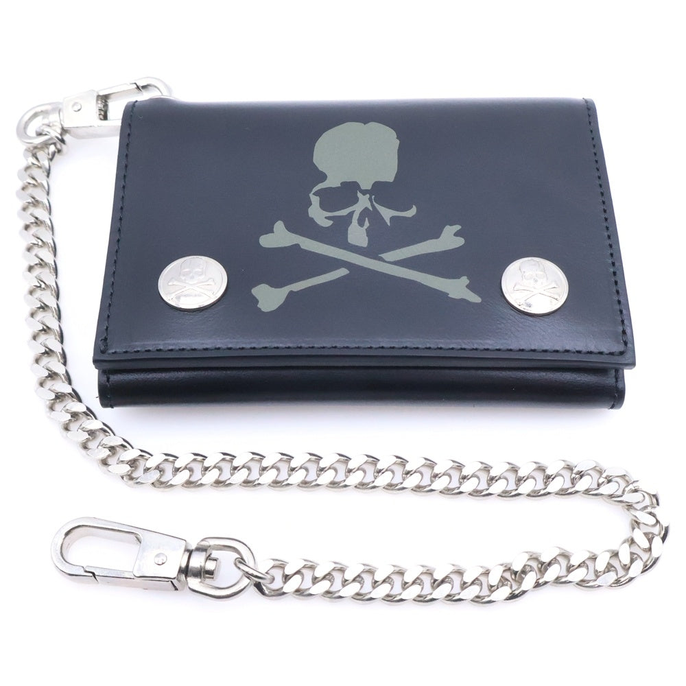 mastermind JAPAN(マスターマインドジャパン) MJ SHORT WALLET スカルデザイン チェーン付き レザー ショートウオレット 財布 ブラック MJ21E07-AC003-1