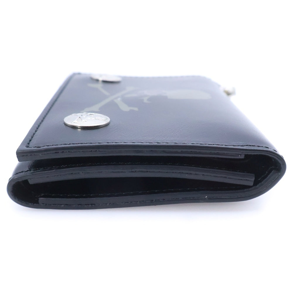 mastermind JAPAN(マスターマインドジャパン) MJ SHORT WALLET スカルデザイン チェーン付き レザー ショートウオレット 財布 ブラック MJ21E07-AC003-1