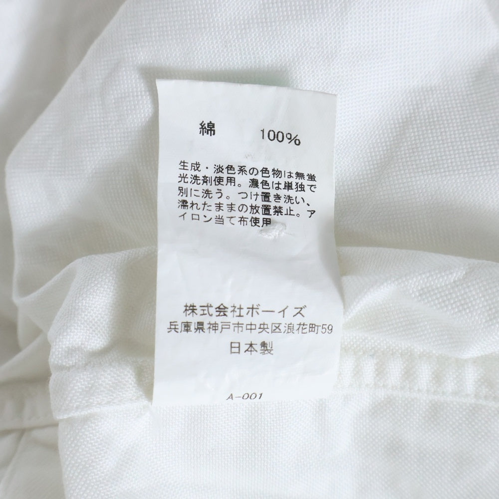 DANTON(ダントン) 18SS オックスフォード バンドカラー コットン 半袖 シャツ ホワイト 18S-WS-006