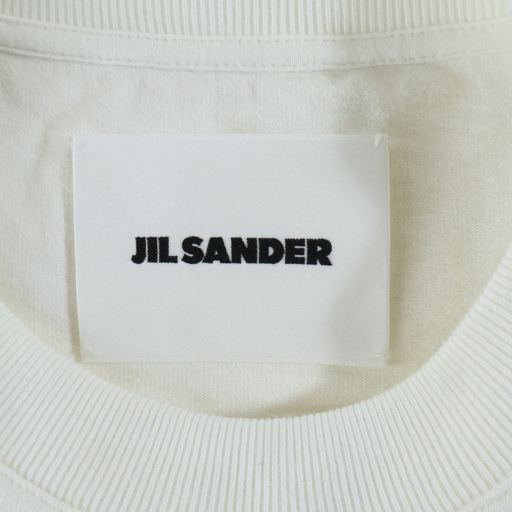 JIL SANDER(ジルサンダー) ドロップショルダー ロゴプリント Tシャツ 半袖カットソー ホワイト JSCU707050