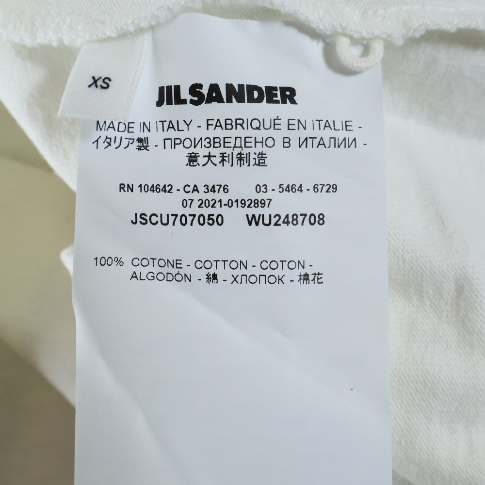 JIL SANDER(ジルサンダー) ドロップショルダー ロゴプリント Tシャツ 半袖カットソー ホワイト JSCU707050