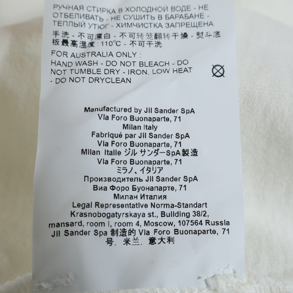 JIL SANDER(ジルサンダー) ドロップショルダー ロゴプリント Tシャツ 半袖カットソー ホワイト JSCU707050