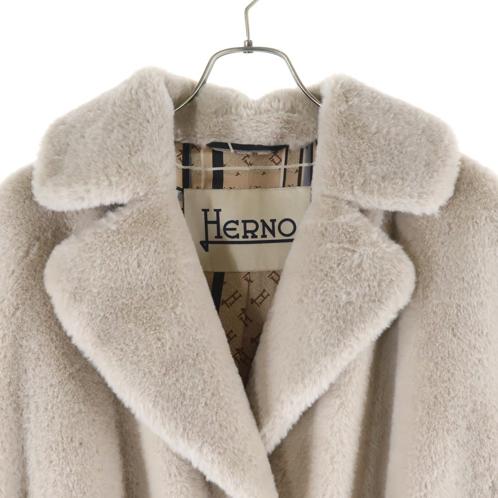 HERNO(ヘルノ) エコファー ガウン ロング コート グレー レディース CA0409D