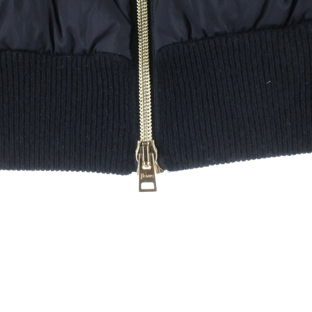 HERNO(ヘルノ) ニット 切替 ダウン ジャケット レディース ブラック MP0016D