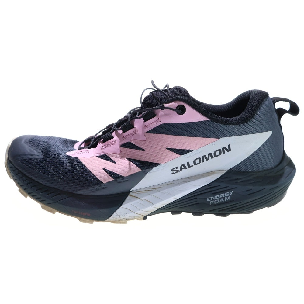 SALOMON(サロモン) SENSE RIDE 5 センス ライド 5 ドローストリング ローカット スニーカー ネイビー/ピンク US7.5/24.5cm 471470