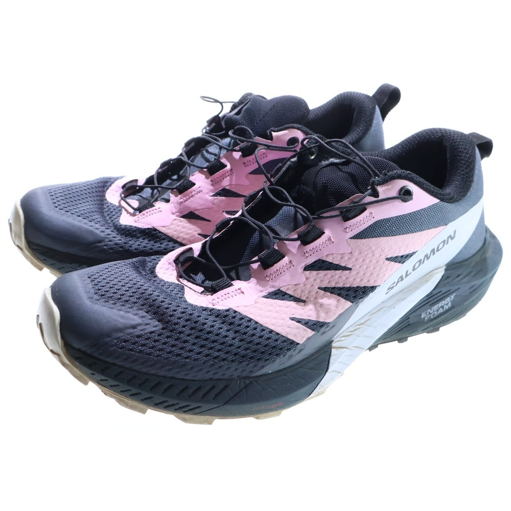 SALOMON(サロモン) SENSE RIDE 5 センス ライド 5 ドローストリング ローカット スニーカー ネイビー/ピンク US7.5/24.5cm 471470