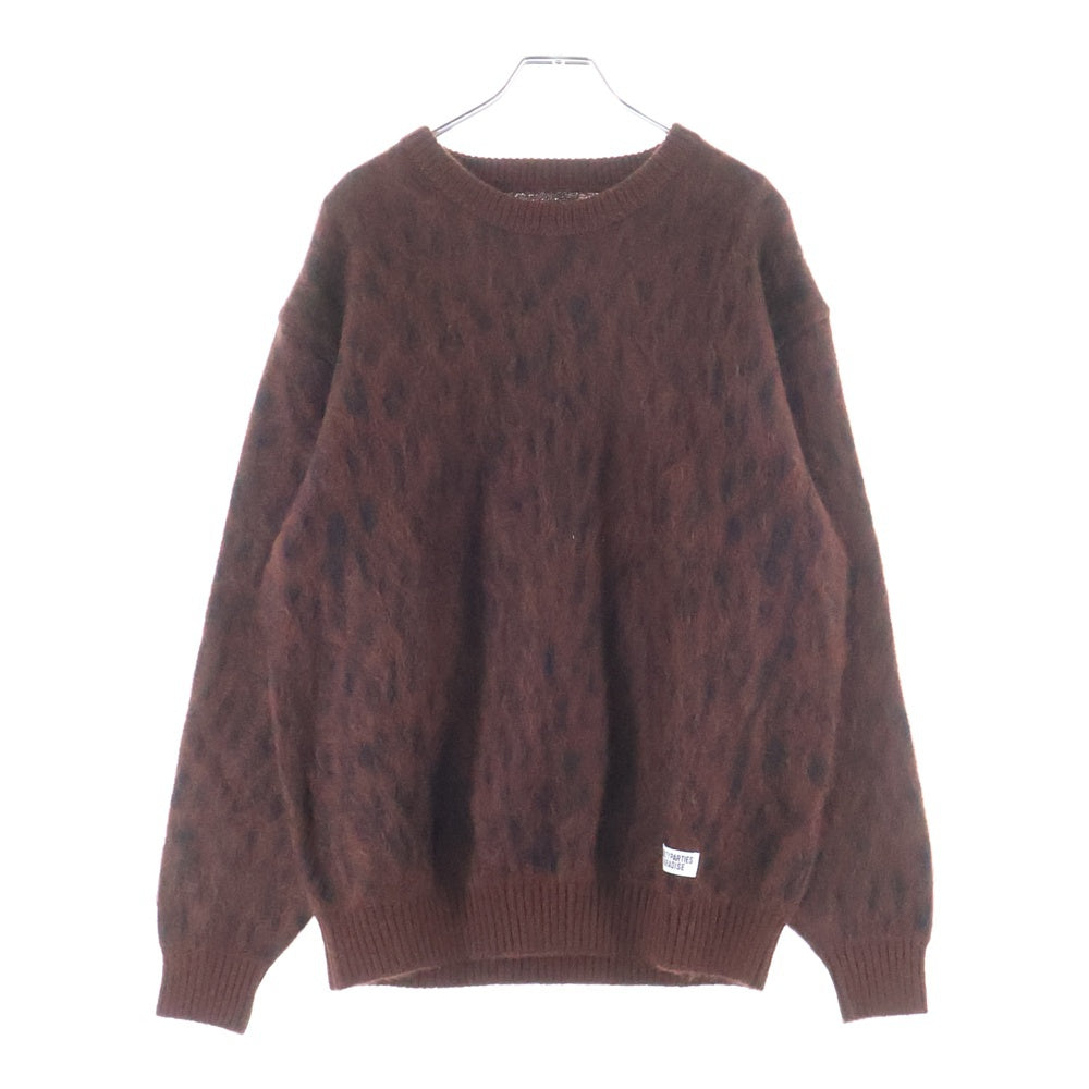 WACKO MARIA(ワコマリア) 22FW LEOPARD JACQUARD MOHAIR KNIT レオパード柄 ジャガード モヘアニット セーター レッド