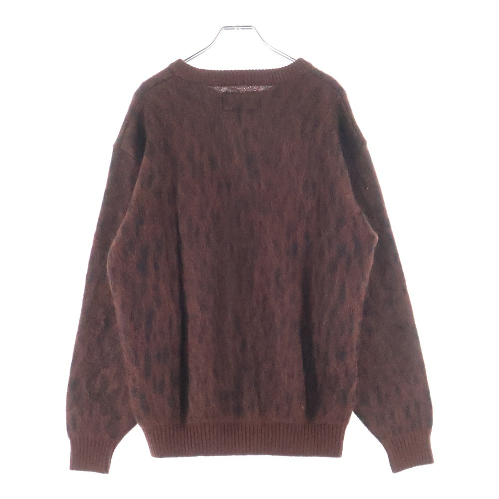 WACKO MARIA(ワコマリア) 22FW LEOPARD JACQUARD MOHAIR KNIT レオパード柄 ジャガード モヘアニット セーター レッド