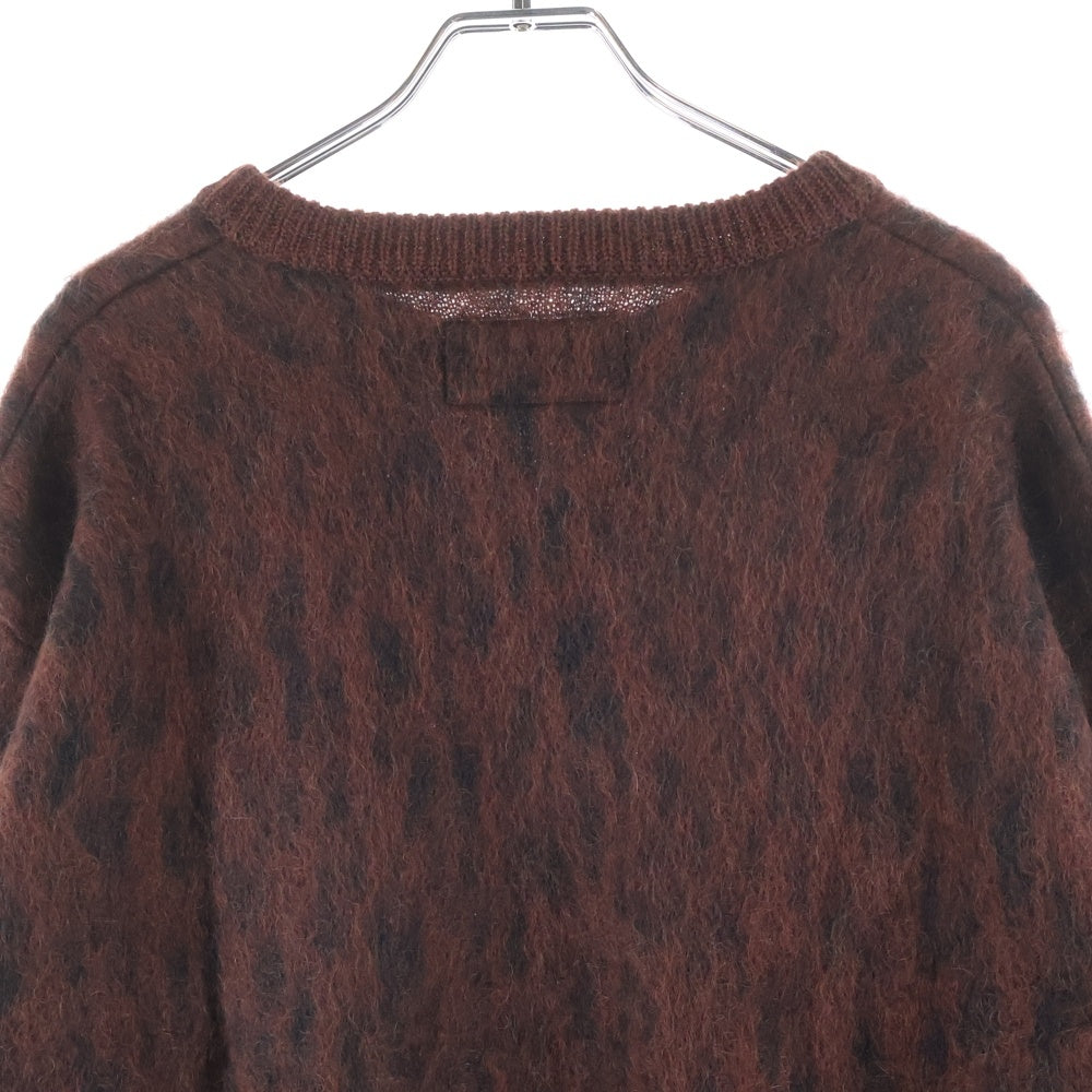 WACKO MARIA(ワコマリア) 22FW LEOPARD JACQUARD MOHAIR KNIT レオパード柄 ジャガード モヘアニット セーター レッド