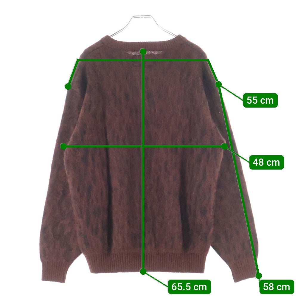 WACKO MARIA(ワコマリア) 22FW LEOPARD JACQUARD MOHAIR KNIT レオパード柄 ジャガード モヘアニット セーター レッド