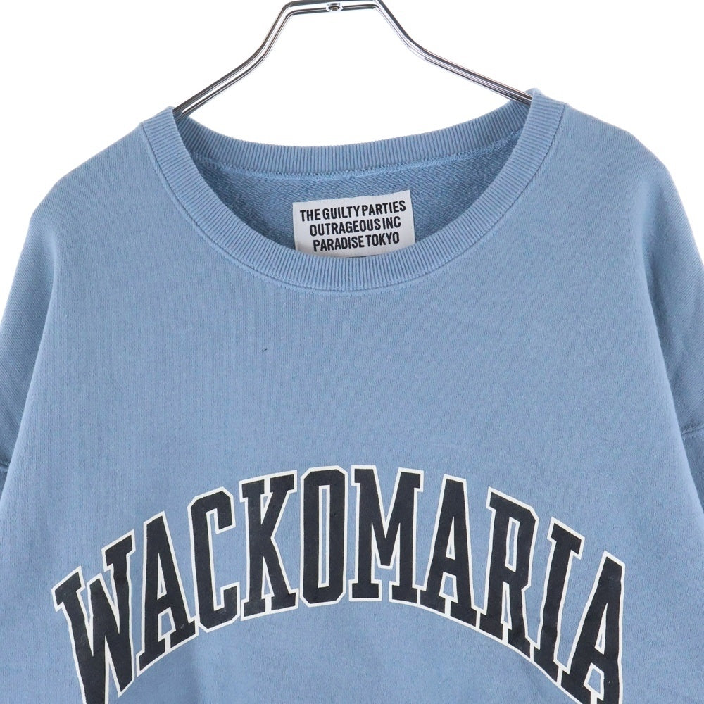 WACKO MARIA(ワコマリア) 24SS MIDDLE WEIGHT CREW NECK SWEAT SHIRT ミドル ウェイト クルーネック アーチロゴ スウェット トレーナー ブルー