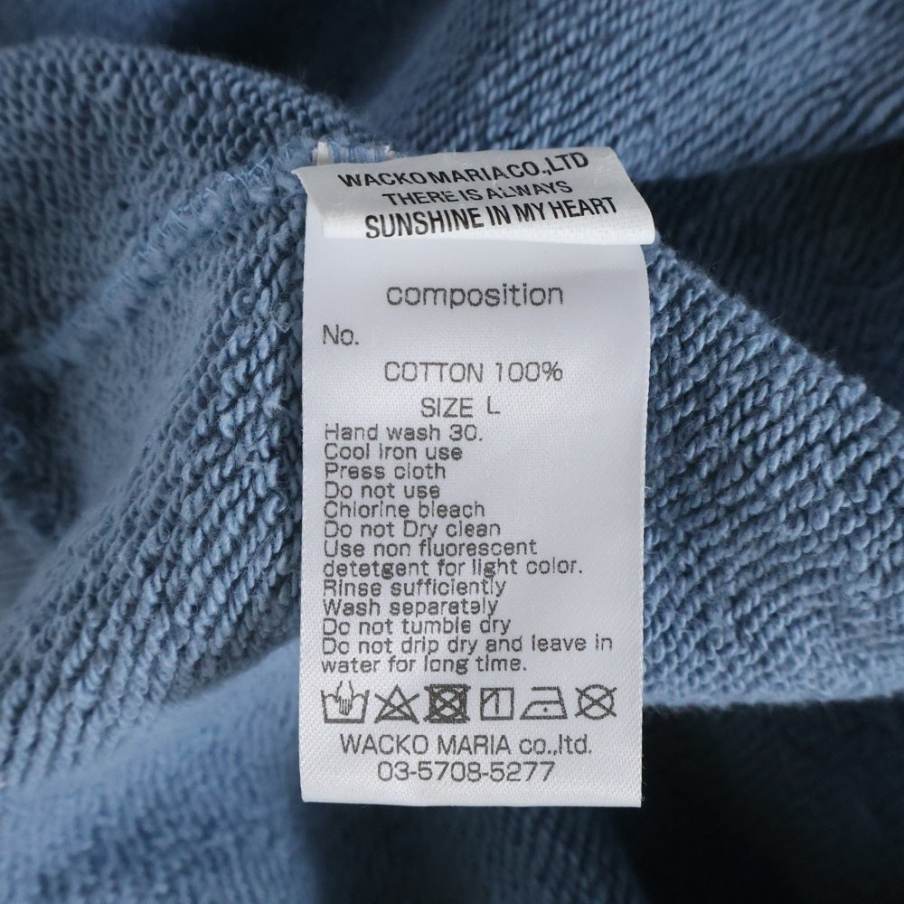 WACKO MARIA(ワコマリア) 24SS MIDDLE WEIGHT CREW NECK SWEAT SHIRT ミドル ウェイト クルーネック アーチロゴ スウェット トレーナー ブルー