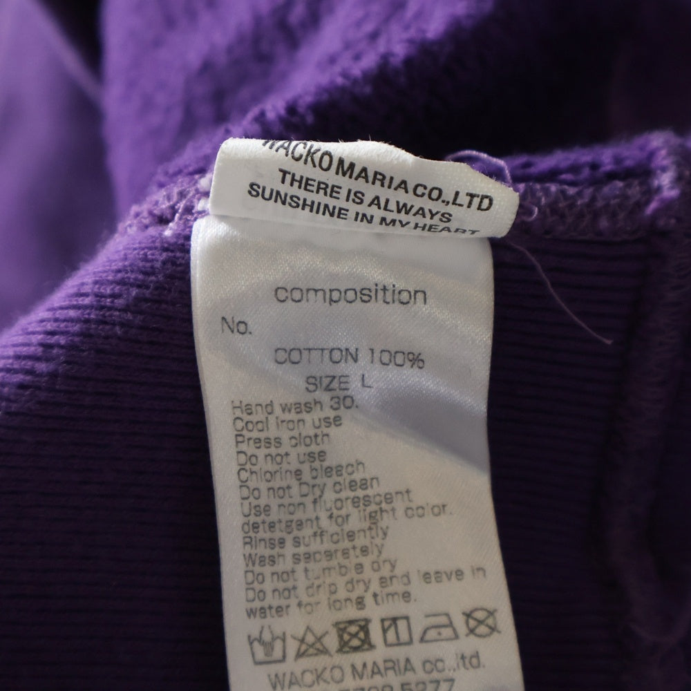 WACKO MARIA(ワコマリア) HEAVY WEIGHT PULLOVER HOODED SWEAT SHIRT ヘビーウェイト フロントロゴデザイン プルオーバー スウェット パーカー パープル