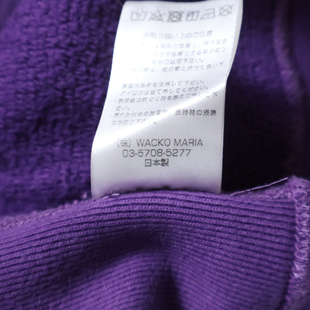 WACKO MARIA(ワコマリア) HEAVY WEIGHT PULLOVER HOODED SWEAT SHIRT ヘビーウェイト フロントロゴデザイン プルオーバー スウェット パーカー パープル