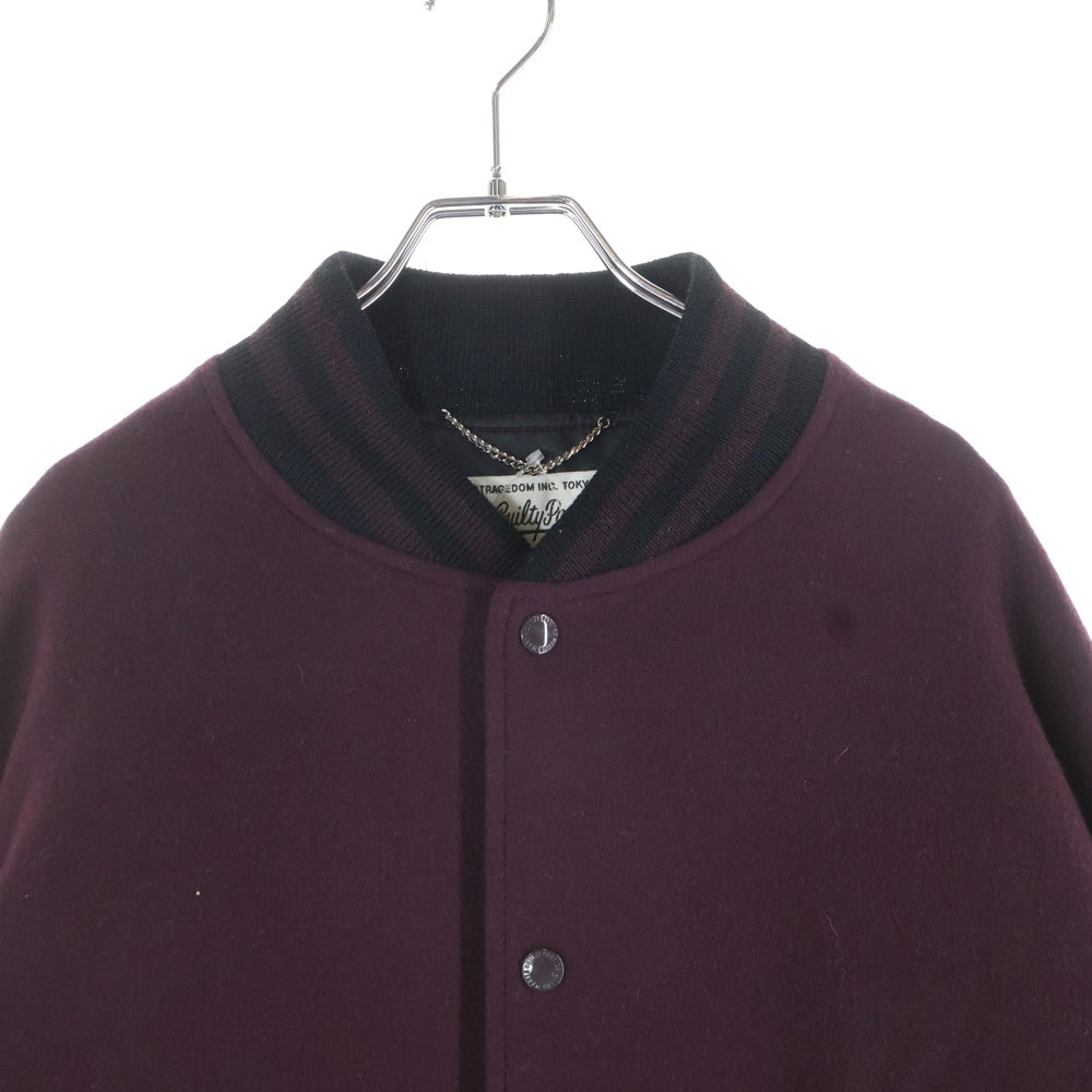 ワコマリア オールレザー VARSITY JACKET スタジャンSワインレッド