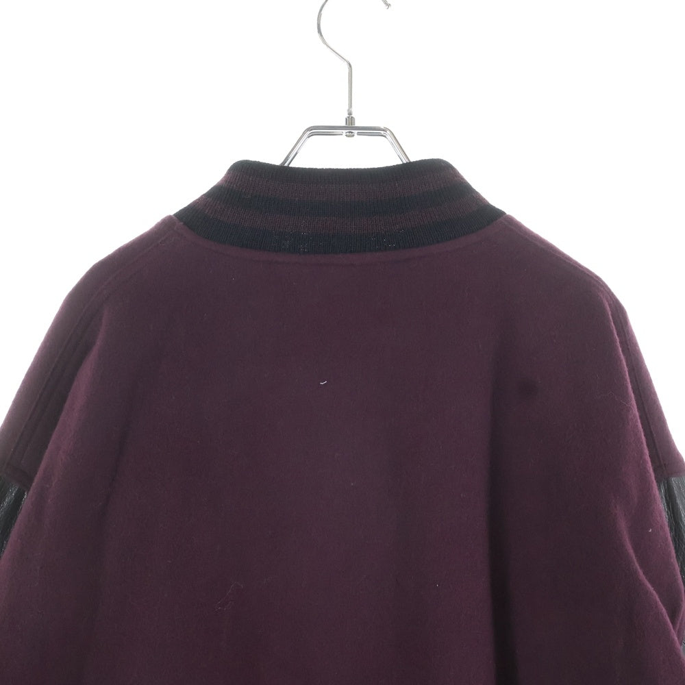 WACKO MARIA(ワコマリア) LEATHER VARSITY JACKET レザー ダブルポケット バーシティージャケット ワインレッド