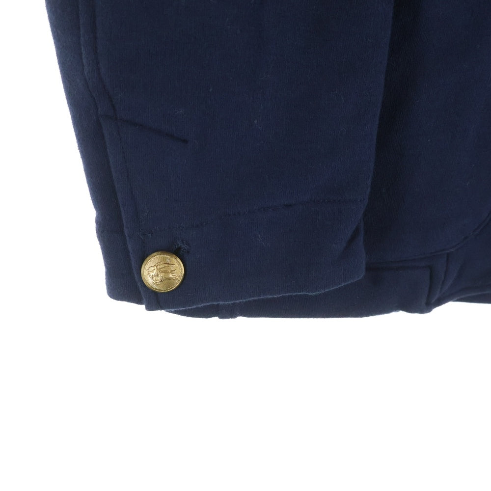 BURBERRY BLACK LABEL(バーバリー ブラックレーベル) 金ボタン 2B コットン テーラードジャケット スウェット地 ネイビー D1P10-709-29