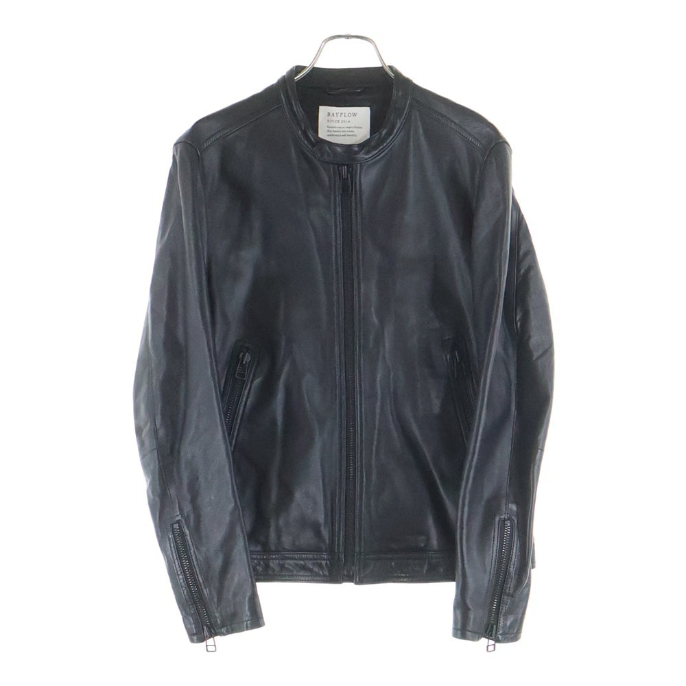 BAYFLOW(ベイフロー) シングルレザージャケット ライダース 羊革 ブラック BM1610NM03