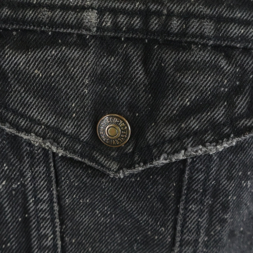 Levi's(リーバイス) 80-90S VINTAGE 70609 GALACTIC WASHED ヴィンテージ USA製 ギャラクティックウォッシュ 裏ボア 先染めブラック デニムジャケット ブラック