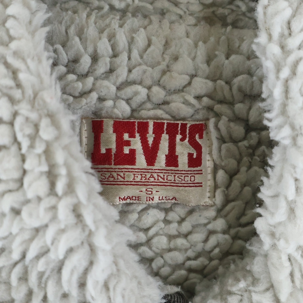 Levi's(リーバイス) 80-90S VINTAGE 70609 GALACTIC WASHED ヴィンテージ USA製 ギャラクティックウォッシュ 裏ボア 先染めブラック デニムジャケット ブラック