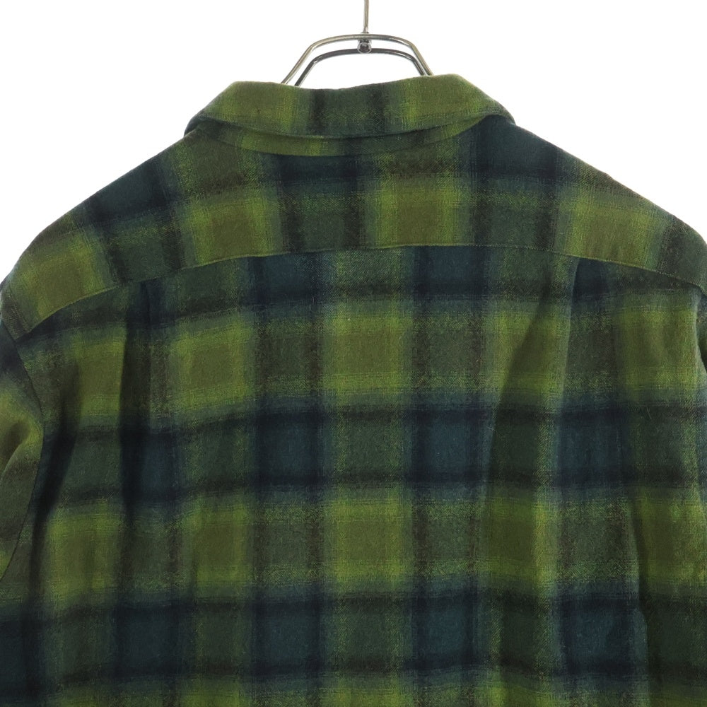 PENDLETON(ペンドルトン) 60S VINTAGE ヴィンテージ オンブレチェック ウール オープンカラー長袖ボードシャツ グリーン
