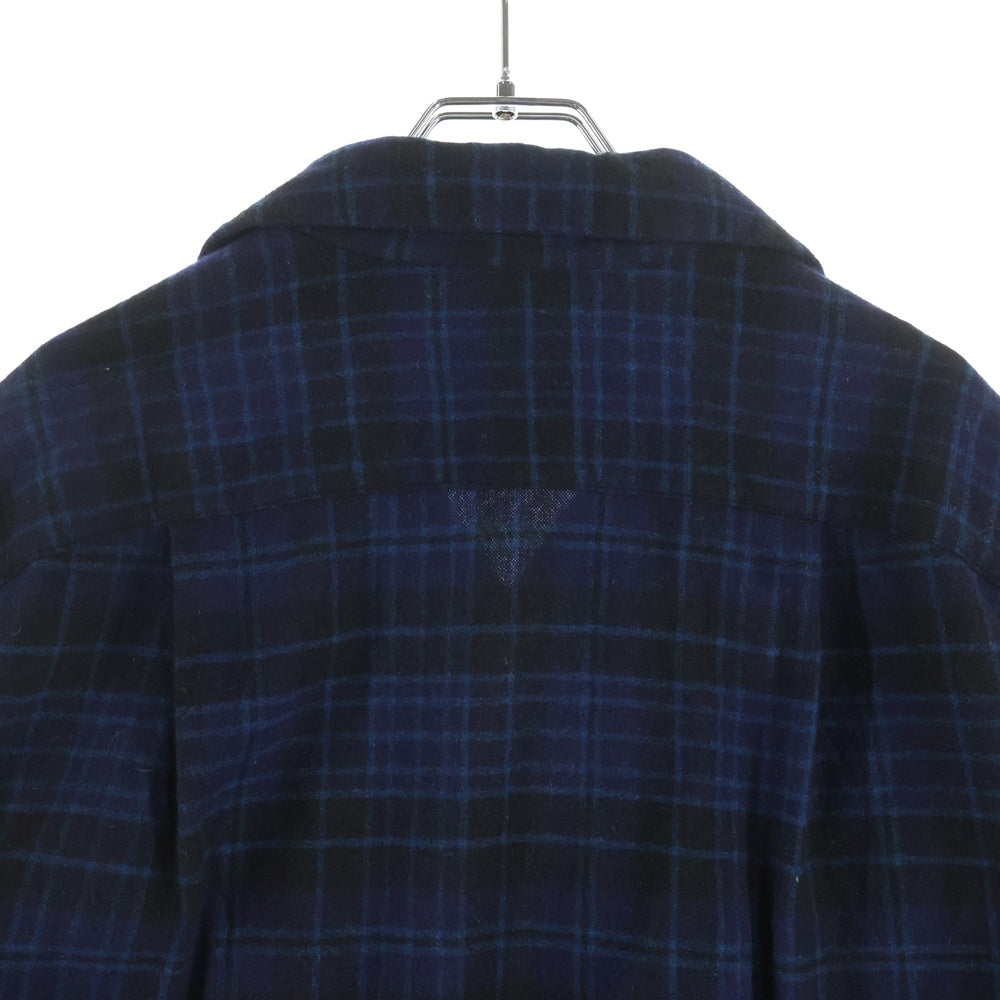PENDLETON(ペンドルトン) 50S VINTAGE ヴィンテージ チェック ウール オープンカラー長袖ボードシャツ ブルー/ブラック